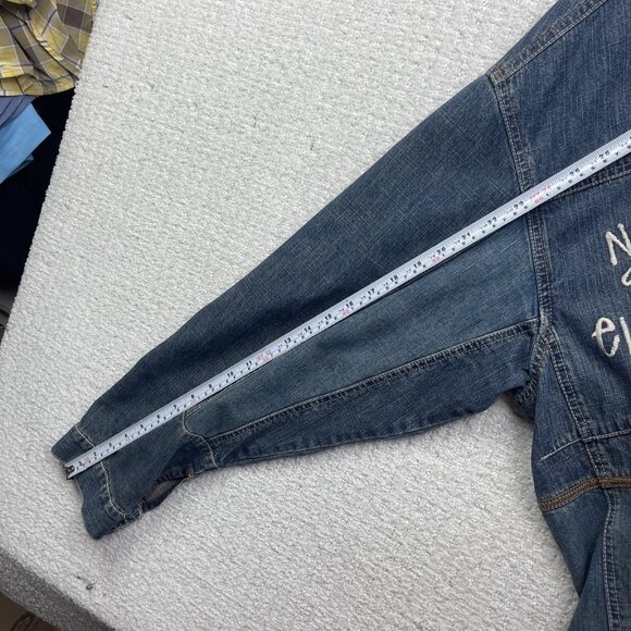 VTG PELLE PELLE Marc Buchanan Denim Jean Jacket Men XL Y2K Distressed 1978 - Picture 9 of 15